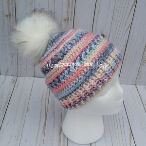 LJ Beanie handmade crocheted teen/adult hat